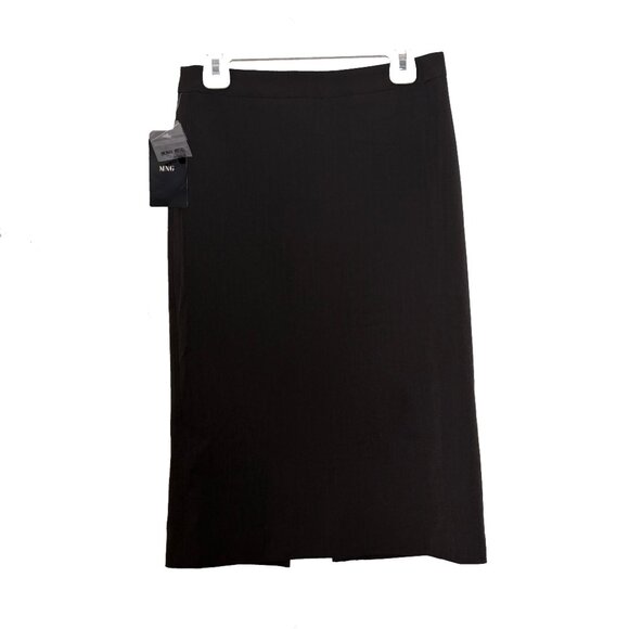 NWT Mango High Waist Button Slit Pencil Skirt Brown Petite / XS - Picture 3 of 10